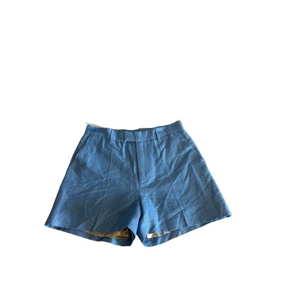ZADIG & VOLTAIRE Women's Please Linen Blend Shorts Blue Sparkle NWT Size XS